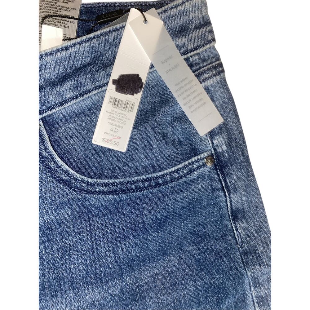 Embellished Embroidered Chico’s NWT Women’s Jeans Wide Leg Size 4R / US 20R - Picture 7 of 13